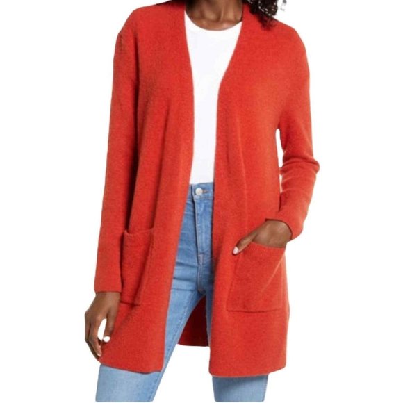Madewell Kent Long Open Cardigan Sweater Etruscan Clay? Small - Picture 2 of 8